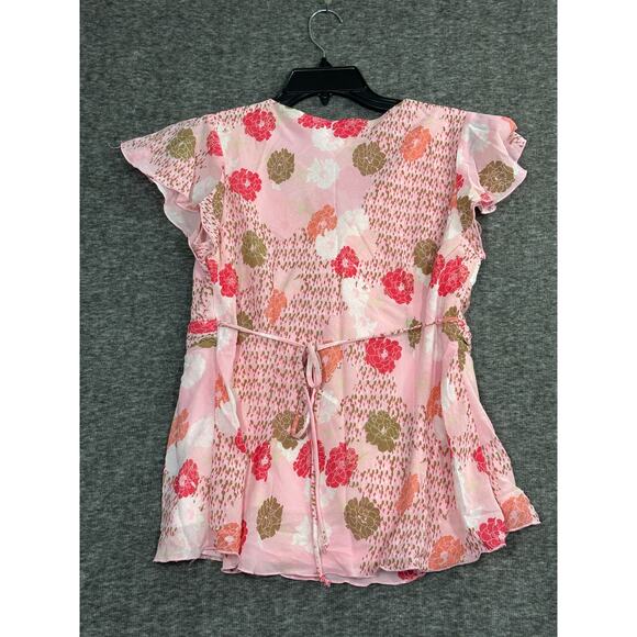 Vintage Y2K Motherhood Maternity Babydoll Top size Small Pink Floral - Picture 3 of 7